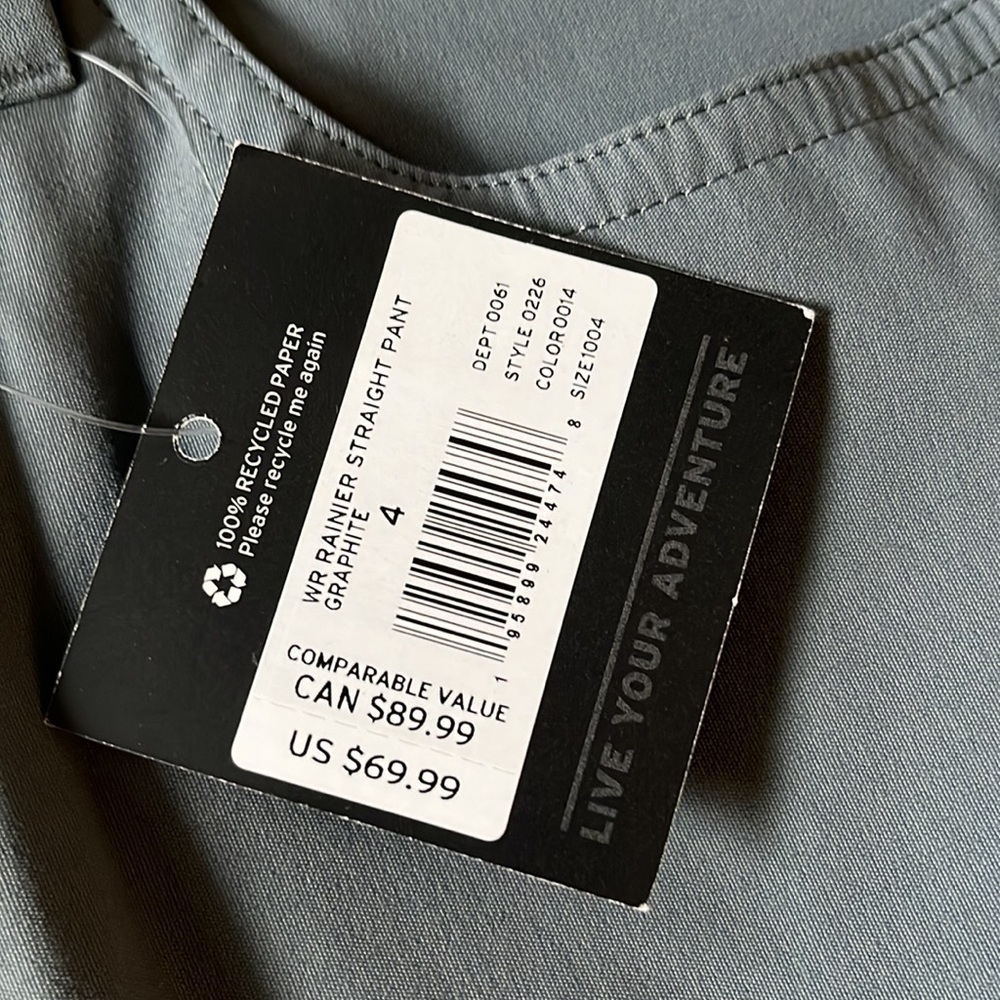 Eddie Bauer Women's Rainier Pants straight pant graphite size 4 - Picture 4 of 14